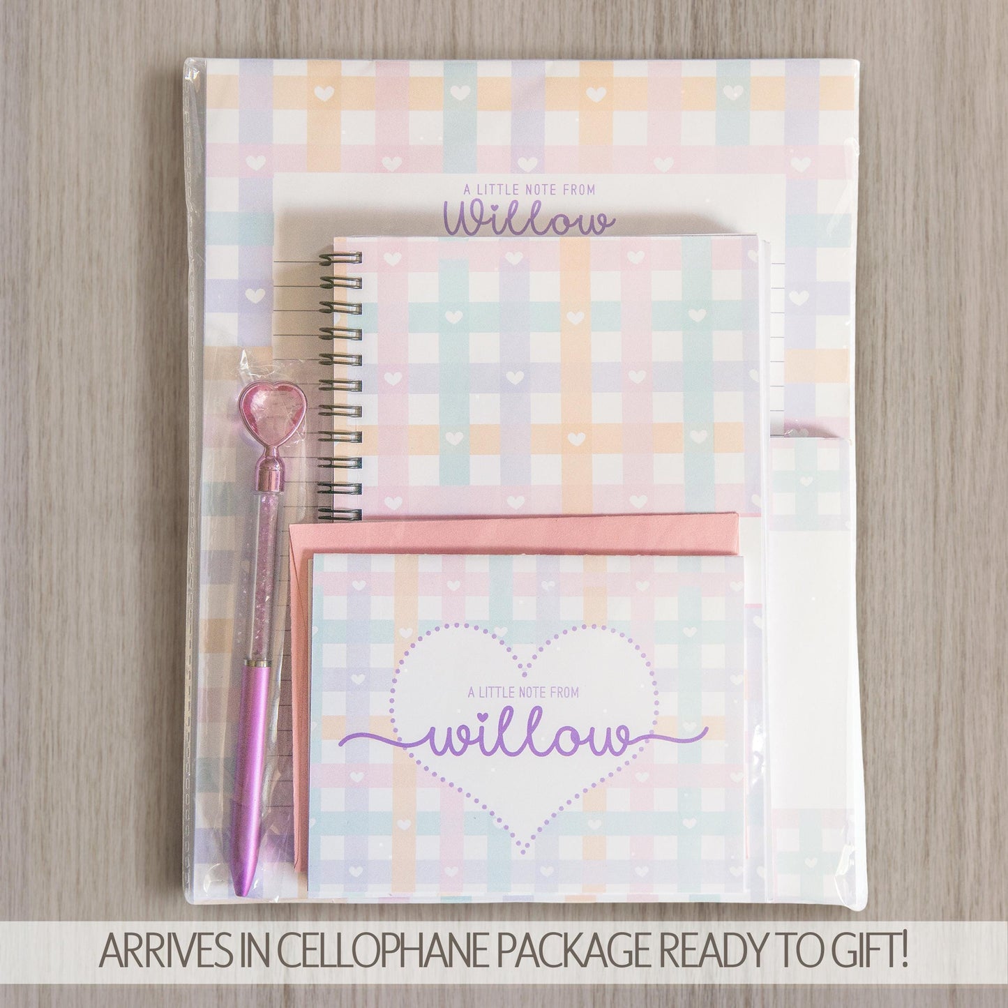 Boys Stationery Set - Personalized Notepad & Rocket Ship Notebook with Envelopes