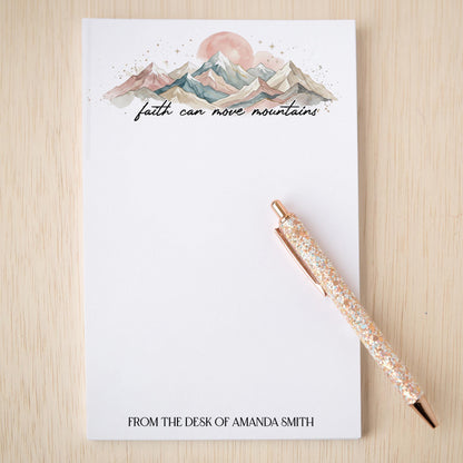 Personalized Notepads – Faith Can Move Mountains Motivational Notepad Gift