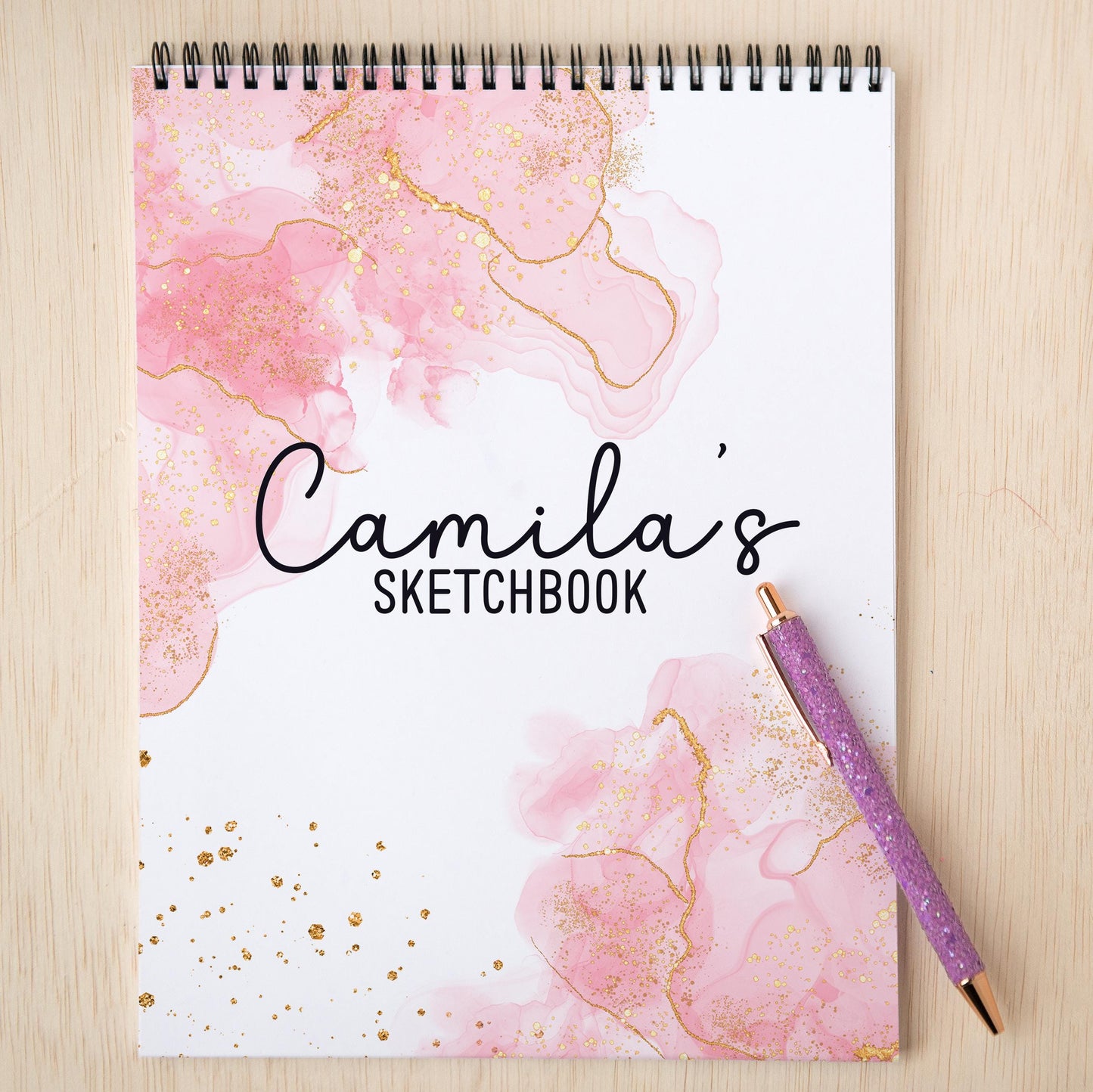 Personalized Sketchbook Girls - Spiral Bound Drawing Journal Kids With Heavyweight Paper