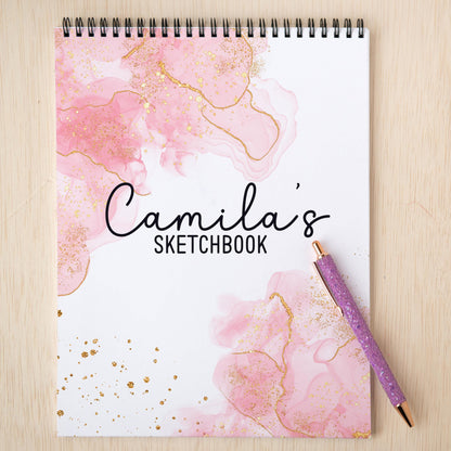 Personalized Sketchbook Girls - Spiral Bound Drawing Journal Kids With Heavyweight Paper