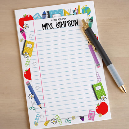 Personalized Teacher Notepad – Custom Name Stationery, Classroom Notepads & Teacher Gift Ideas
