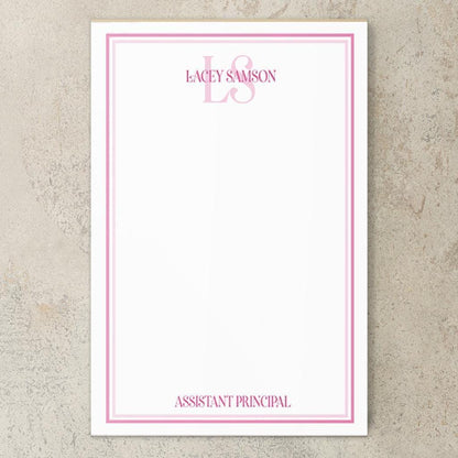 Personalized Notepad - Custom Monogram Initials Notepads | Professional Stationery Gift