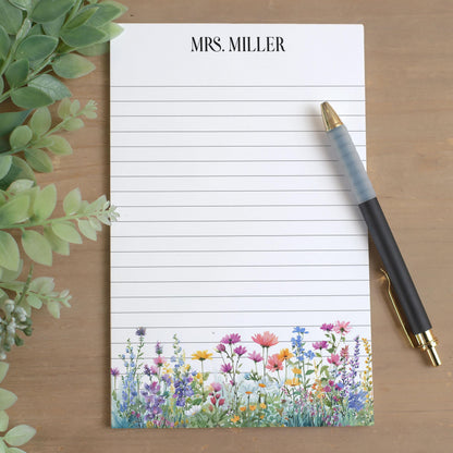 Personalized Flower Notepad – Custom Name Notepads | Floral Garden Notes & Thank You Notes