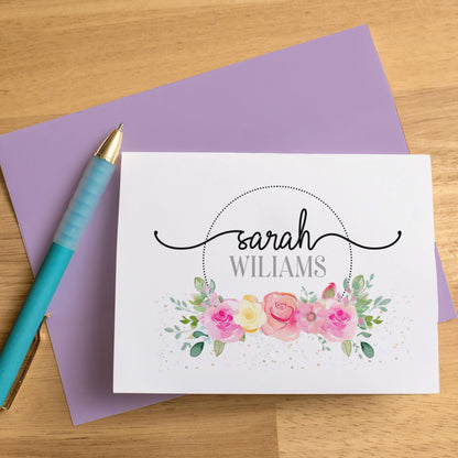 Personalized Note Cards – Custom Notecards with Envelopes | Wildflower Greeting Cards Set