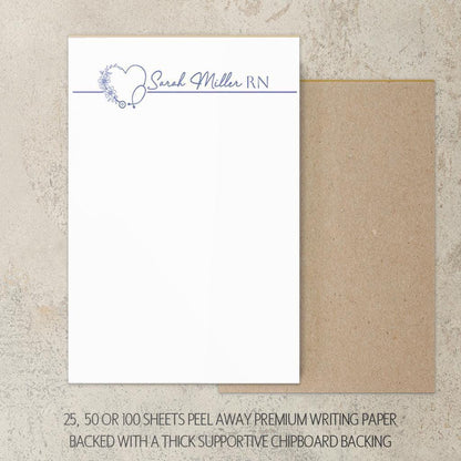 Personalized Nurse Notepad - Custom Name Stationery | RN LPN CNA Notepads Gift