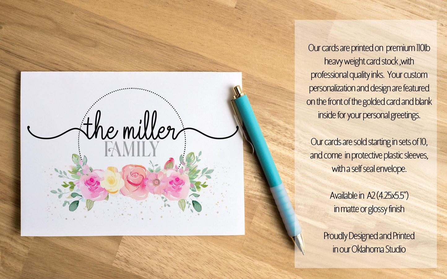 Personalized Note Cards – Custom Notecards with Envelopes | Wildflower Greeting Cards Set