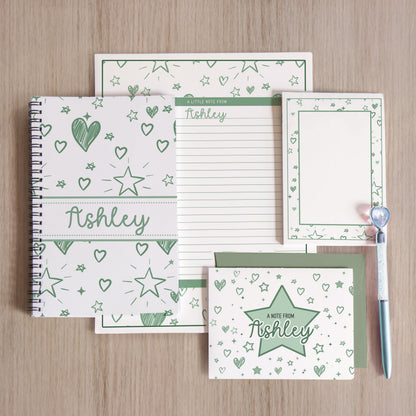 Personalized Stationery Set – Girls Letter Writing Paper & Teen Tween Notebook Gift