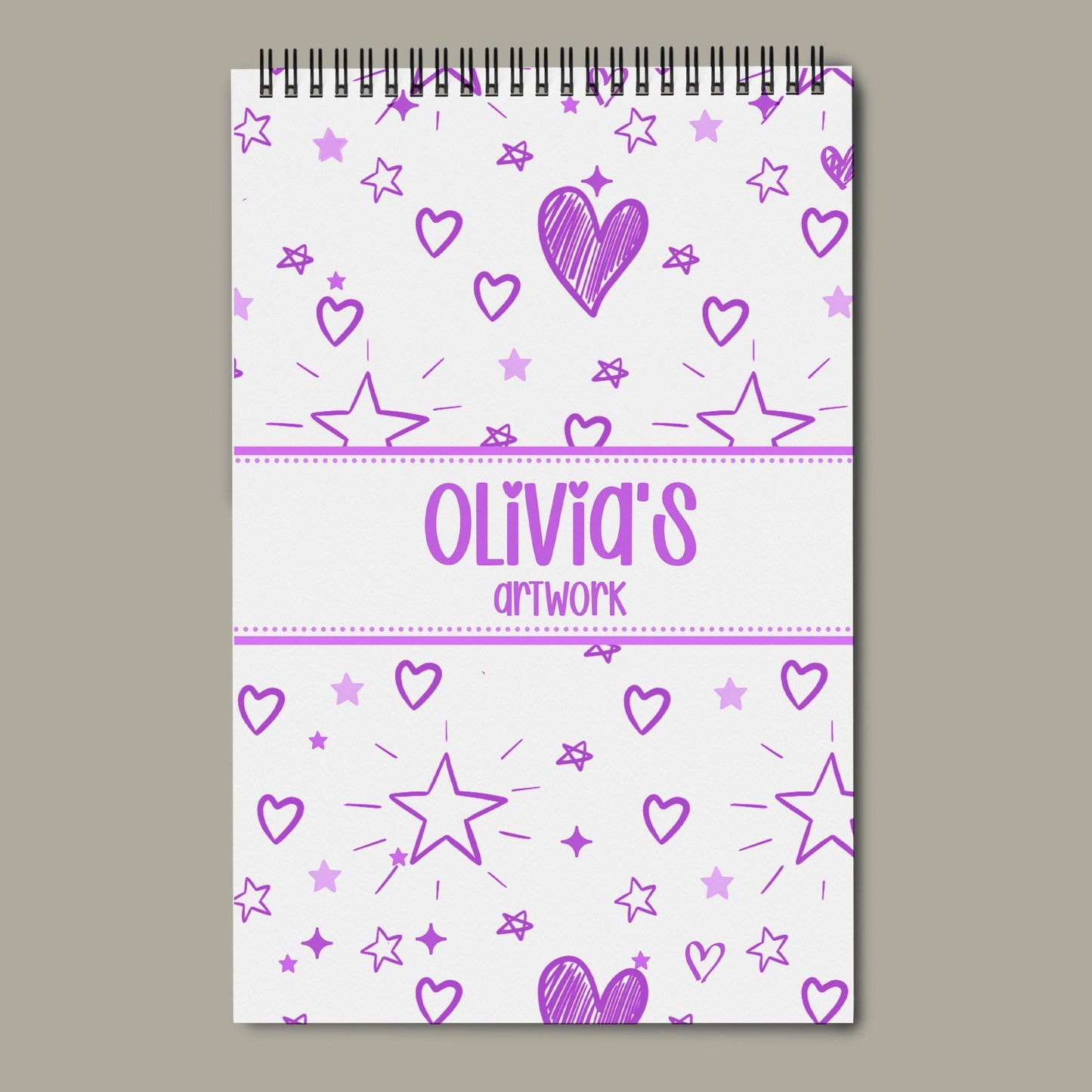 Personalized Sketchbook Girls – Custom Name Drawing Journal | Spiral Bound Art Pad