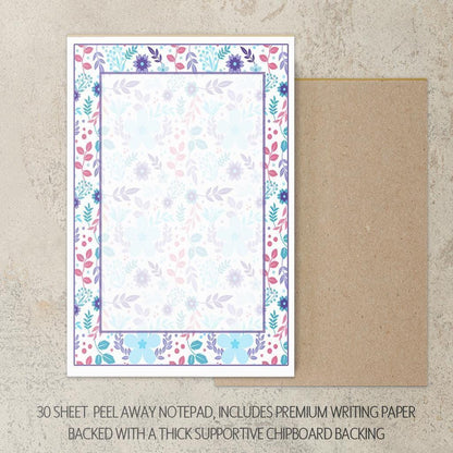 Personalized Stationery Set - Kids Letter Writing Kit with Floral Notebook & Pen