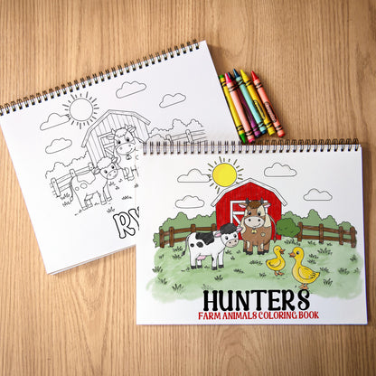 Personalized Farm Coloring Book – Custom Kids Coloring Book With Name & 50 Pages