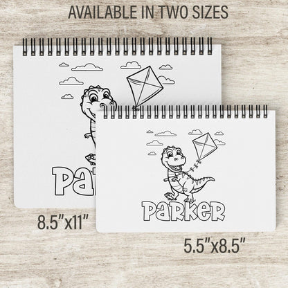 Personalized Dinosaur Coloring Book - Custom Kids Art Activity Book With Name & Party Favors