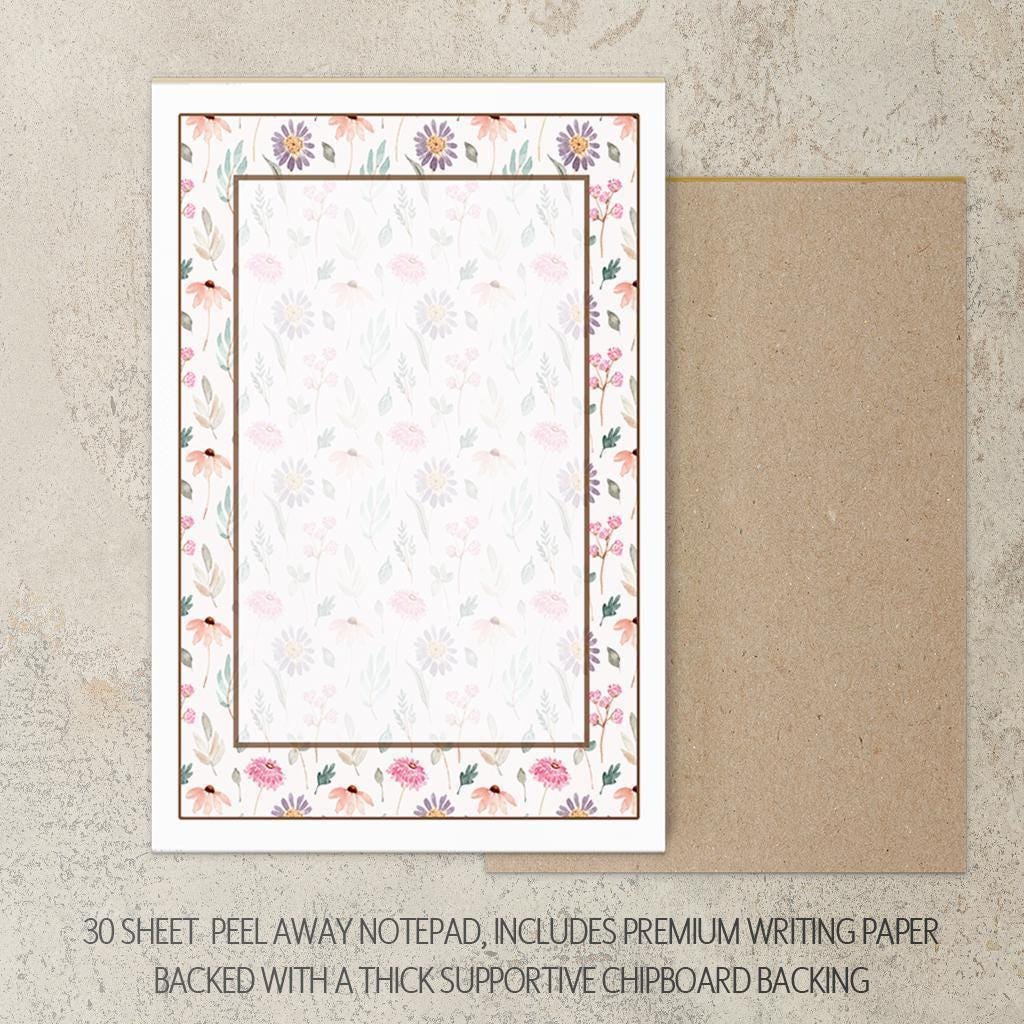 Personalized Stationery Set – Custom Notepad Set with Floral Writing Paper & Envelopes