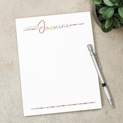 Personalized Notepad – Custom Stationery Rainbow Script Notepad with Professional Title