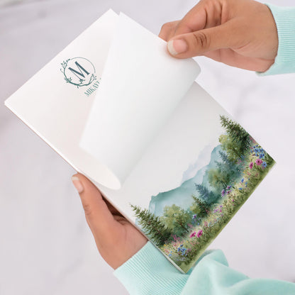 Personalized Monogram Notepad – Custom Forest Wildflower Stationery with Initial