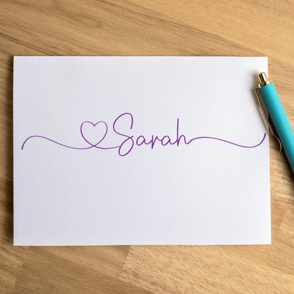 Personalized Note Cards – Custom Notecards with Envelopes | Script Stationery Set