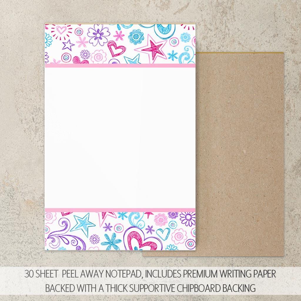 Personalized Stationery Set - Premium Letter Writing Sets with Glitter Ballpoint Pen & Notepad