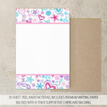 Personalized Stationery Set - Premium Letter Writing Sets with Glitter Ballpoint Pen & Notepad