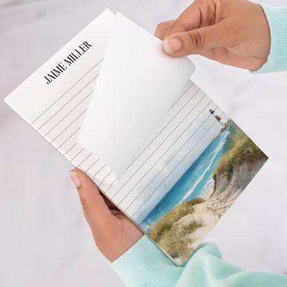 Personalized Notepad - Custom Nautical Notepads With Beach Lighthouse Design