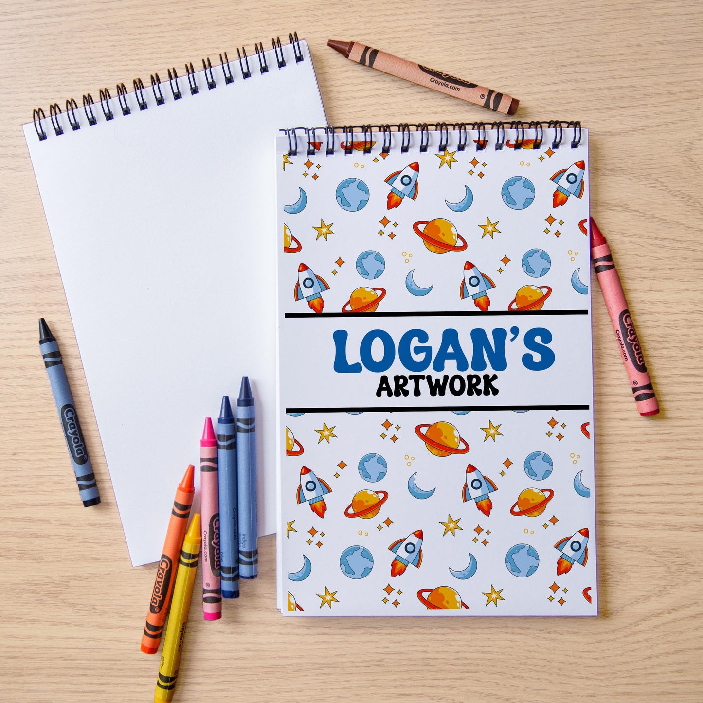 Personalized Kids Sketchbook – Custom Drawing Pad with Heavyweight Paper | Rocket Space Design