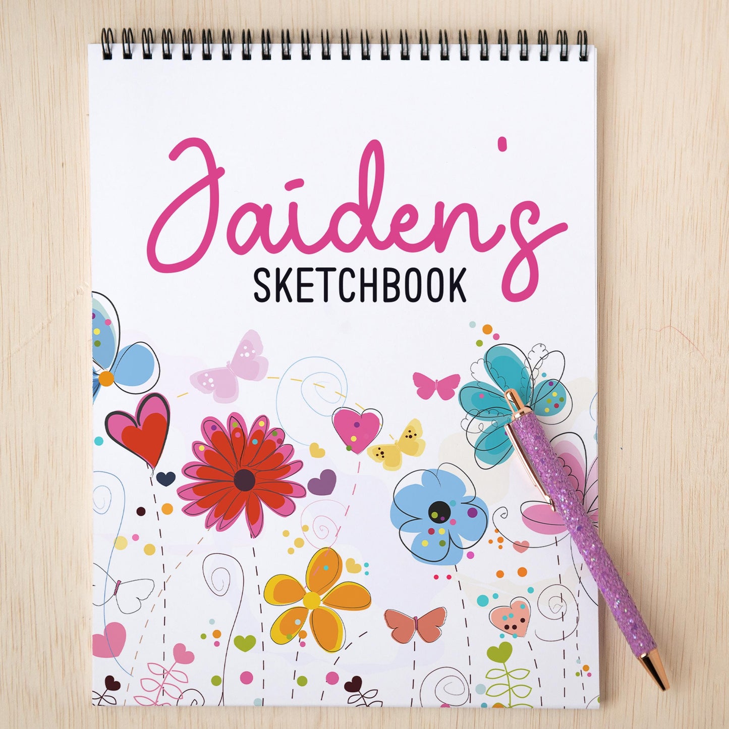 Personalized Sketchbook - Kids Drawing Pad With Name | Spiral Bound Art Book