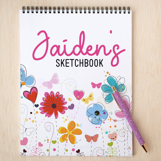 Personalized Sketchbook - Kids Drawing Pad With Name | Spiral Bound Art Book