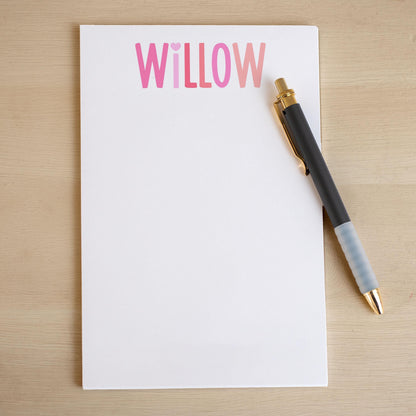 Personalized Colorful Notepads - Custom Name Notepad for Teachers & School Staff