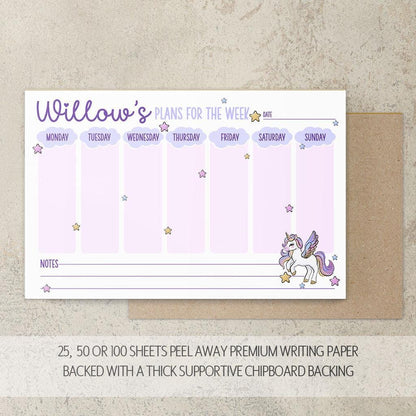 Personalized Weekly Planner | Custom Name Notepad - Desk Organizer & Habit Tracker