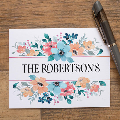 Personalized Note Cards - Wildflower Thank You Cards With Custom Envelopes Set