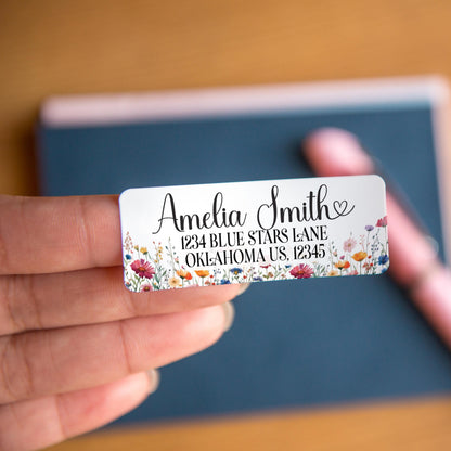 Custom Return Address Labels | Floral Personalized Address Stickers, Smudge Proof & Waterproof