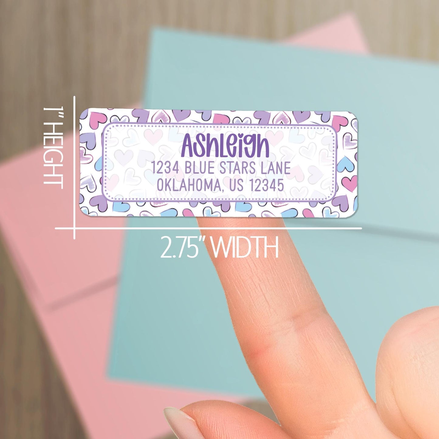 Personalized Address Labels | Cute Pastel Return Labels - Repositionable Letter Writing Stickers