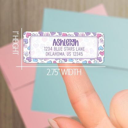 Personalized Address Labels | Cute Pastel Return Labels - Repositionable Letter Writing Stickers