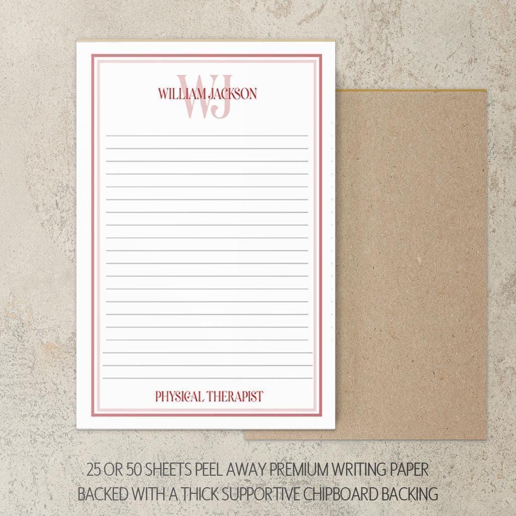 Personalized Notepad - Custom Monogram Initials Notepads | Professional Stationery Gift