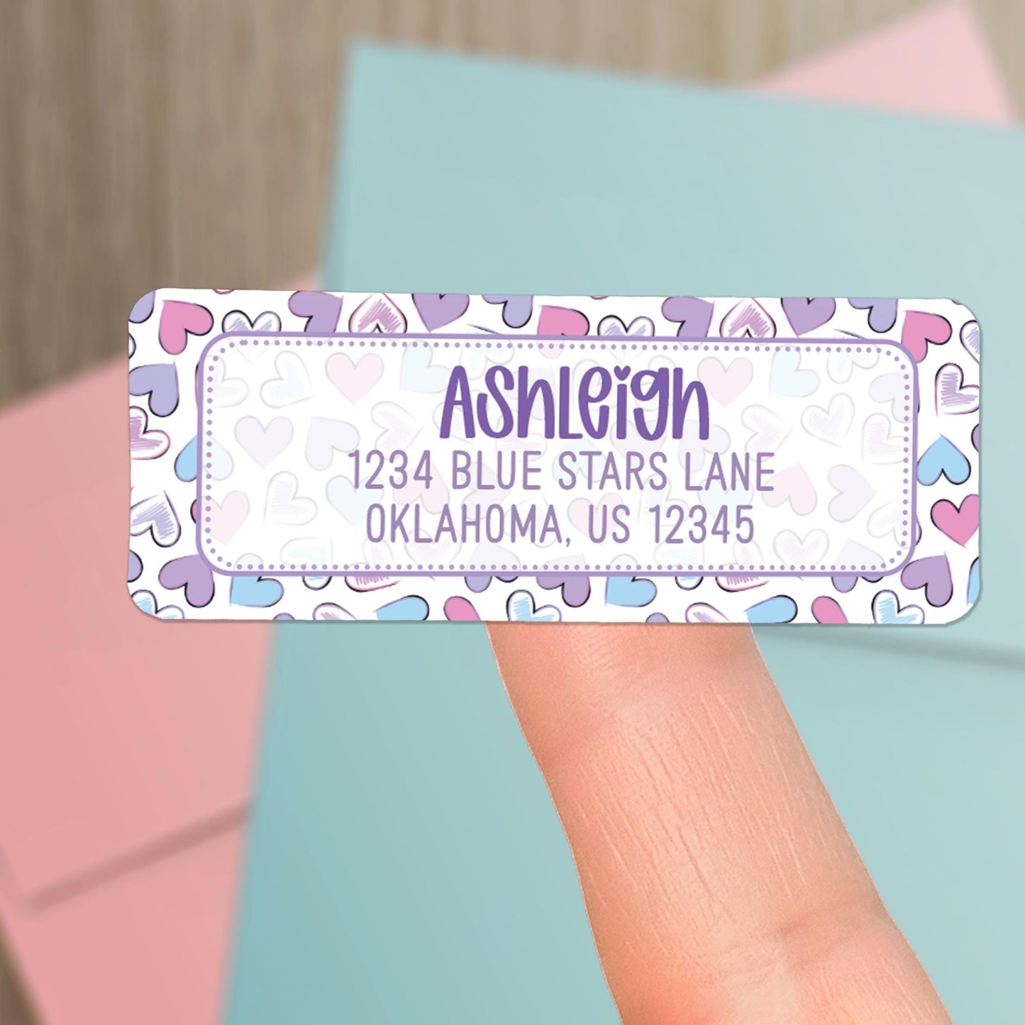 Personalized Address Labels | Cute Pastel Return Labels - Repositionable Letter Writing Stickers