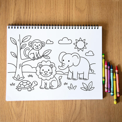 Personalized Animal Coloring Book - Custom Kids Color Book With Name & 50 Pages