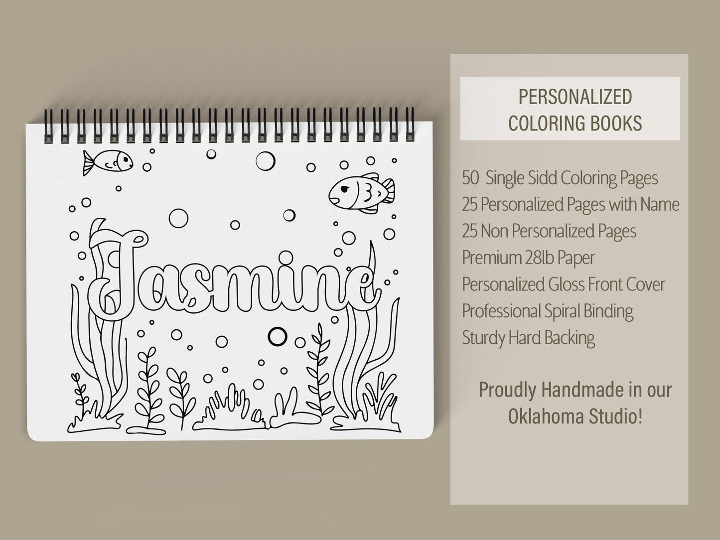 Personalized Mermaid Coloring Book – Custom Kids Coloring Books With Name & Ocean Art