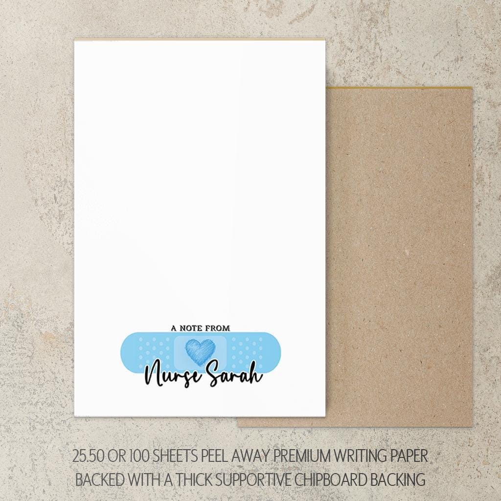 Personalized Nurse Notepad - Custom Name Stationery | RN LPN CNA Gifts & Medical Office Notes