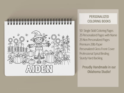 Personalized Autumn Coloring Book - Kids Fall Coloring Pages & Holiday Gift