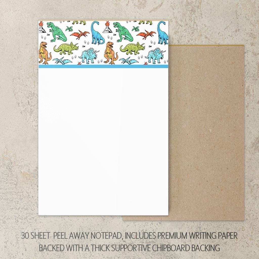 Boys Stationery Set – Personalized Dinosaur Notebook & Custom Writing Paper Kit