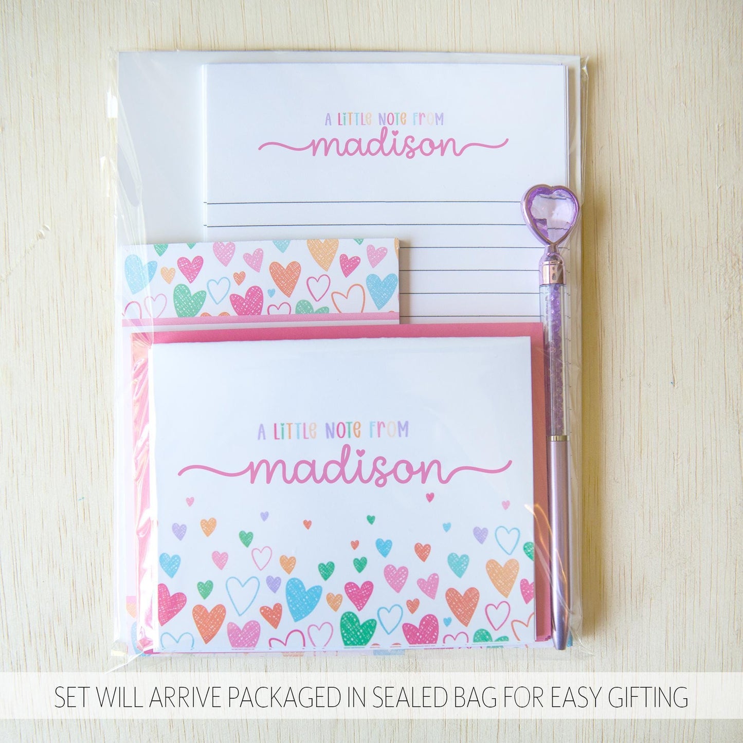Personalized Stationery Set - Rainbow Butterfly Letter Writing Sets with Premium Paper & Self-Seal Envelopes