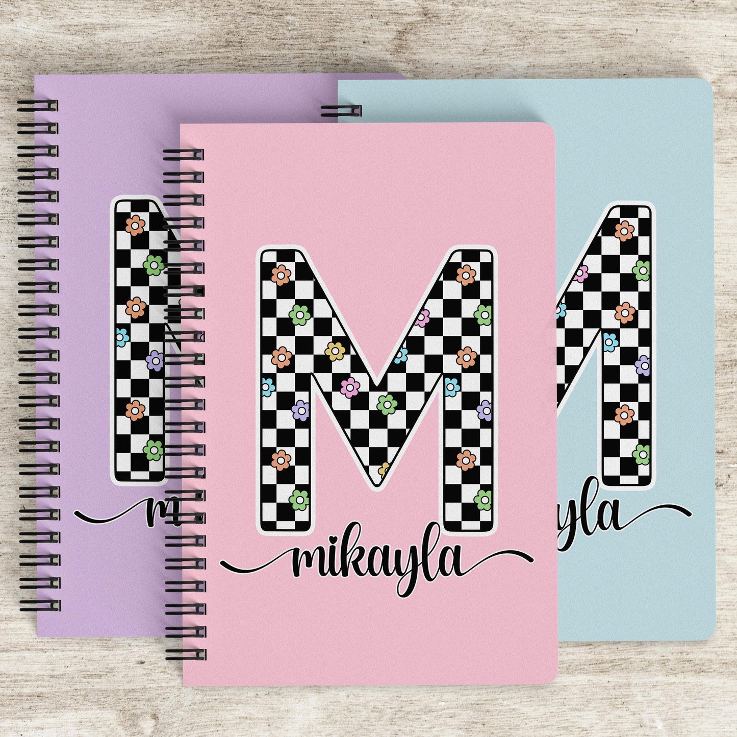 Personalized Girls Notebook - Custom Kids Journal With Monogram Name, Spiral Bound