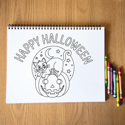 personalized halloween coloring book, Kid 11x8.5 Spiral 50pg Fun