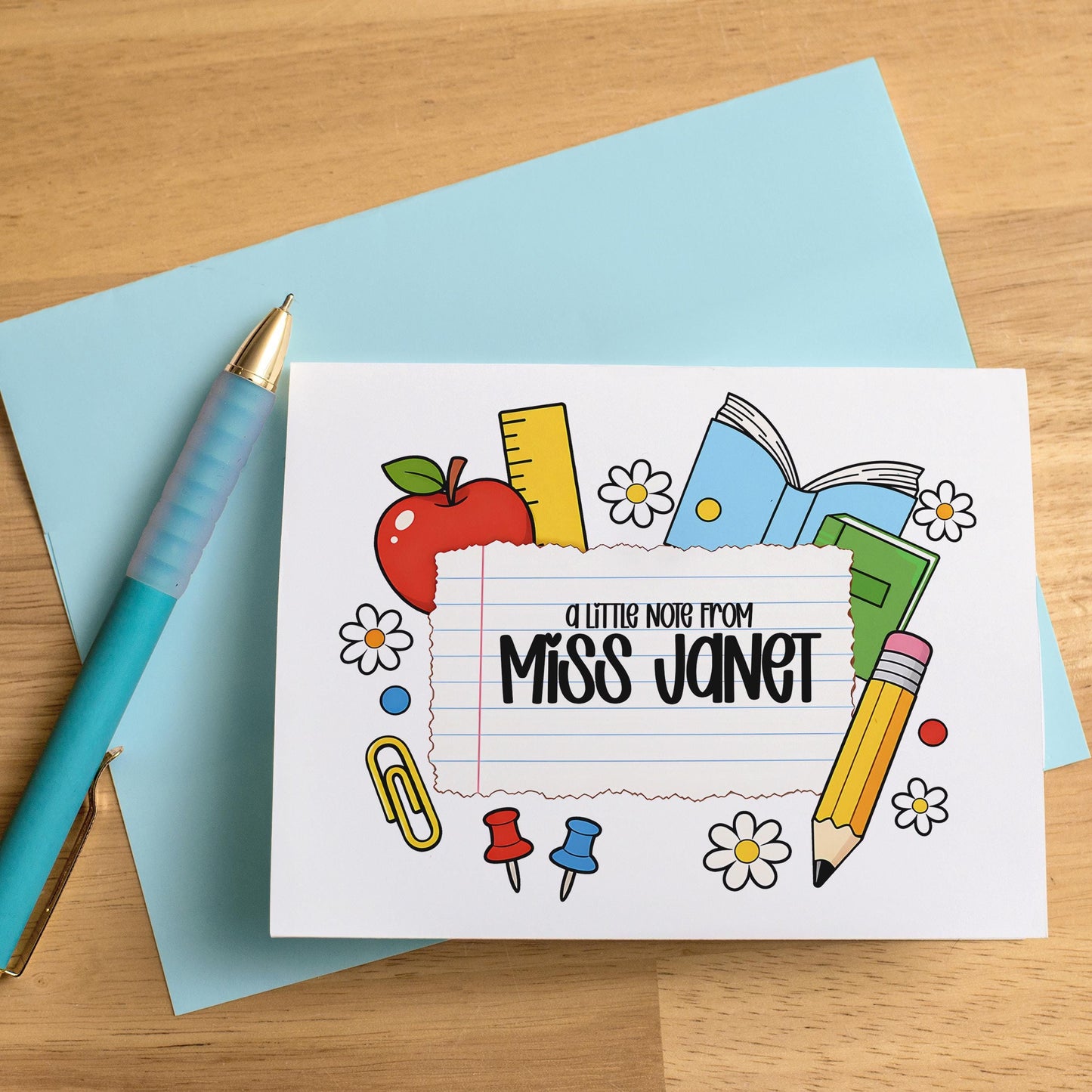 Personalized Teacher Notecards – Back to School Cards | Custom Teacher Cards, Thank You Notes