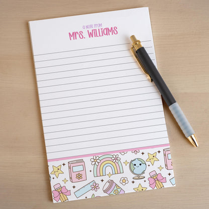 Personalized Teacher Notepad – Custom Name Stationery | Classroom Notepads & Teacher Appreciation Gifts