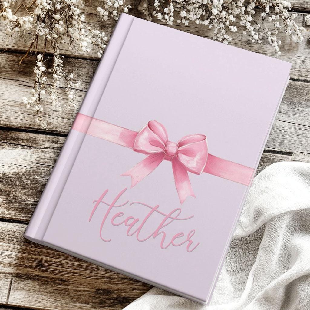 Personalized Pink Journal - Deluxe Hardcover Aesthetic Notebook with Custom Name