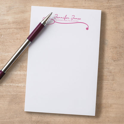 Personalized Nurse Notepad - Custom Name Stationery | RN LPN CNA Notepads Gift