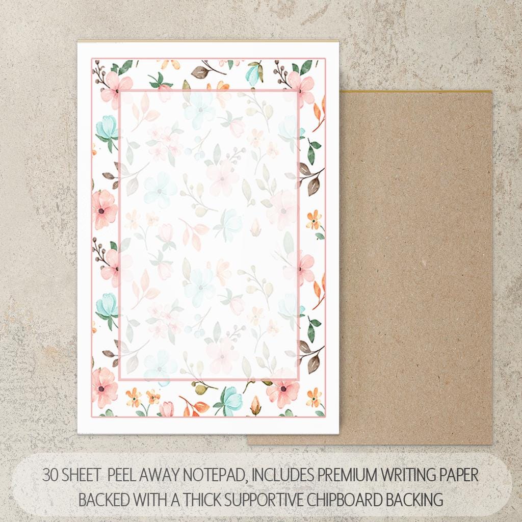 Personalized Stationery Set - Floral Notepads & Wildflower Notebook With Pen