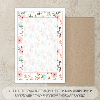 Personalized Stationery Set - Floral Notepads & Wildflower Notebook With Pen