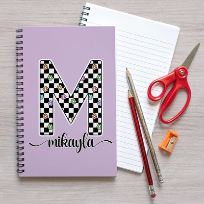 Personalized Girls Notebook - Custom Kids Journal With Monogram Name, Spiral Bound