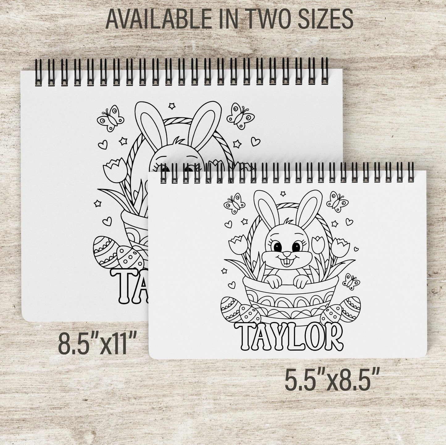 Personalized Easter Coloring Book - Custom Kids Art Activity With Bunny Pages