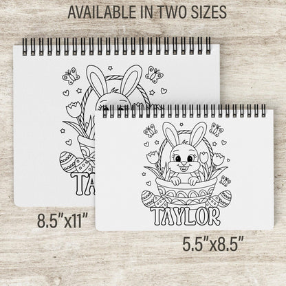 Personalized Easter Coloring Book - Custom Kids Art Activity With Bunny Pages